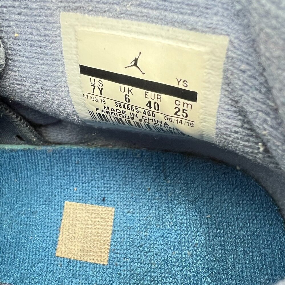 Nike Air Jordan 6 Youth Size 7Y Women 8.5 384665-400 Diffused Blue Training Shoe - Picture 10 of 11